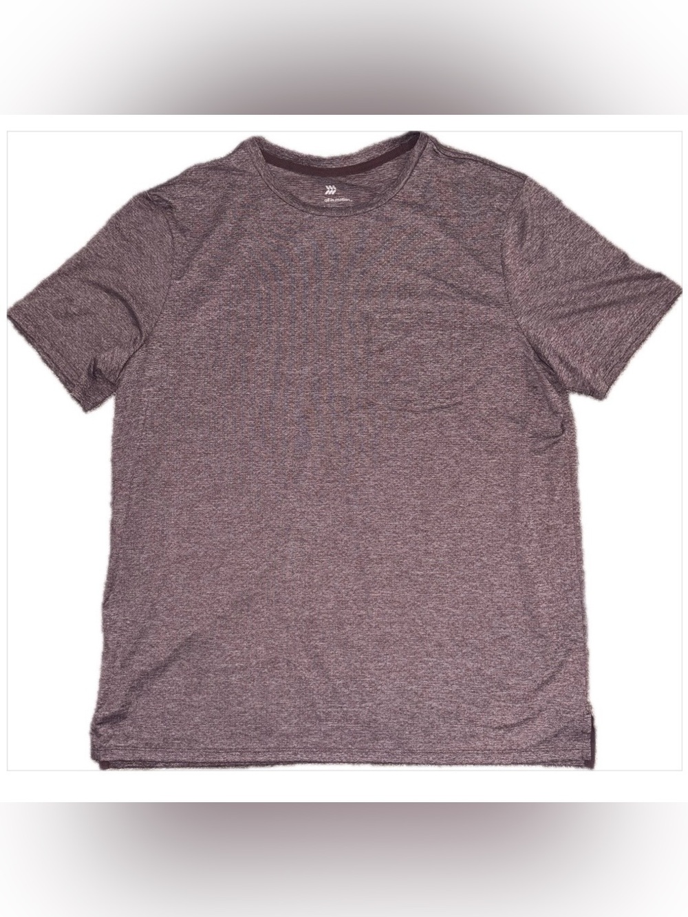 all in motion Mens Ventilated Pocket Short Sleeve T-Shirt L Heathered Purple NWT